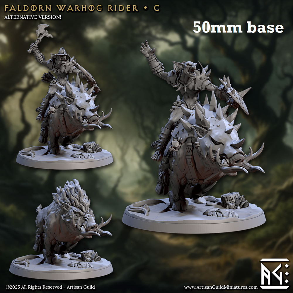 Faldorn Warhog Rider: Sculpt C (Hobgoblin Boar Calvary) (Online Order Only)