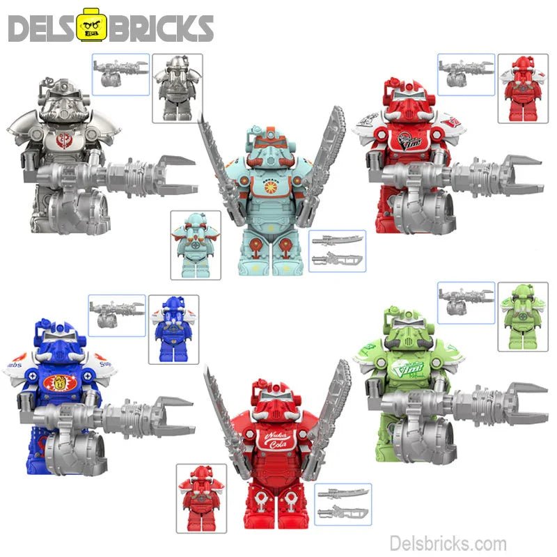 Fallout t-51 Power Armor Set of 6 Lego Minifigures Custom video Game Toys S4 (ONLINE ORDER ONLY)