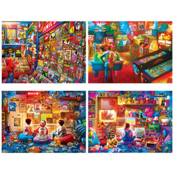 Pop Culture - 500 Piece Jigsaw Puzzles 4-Pack