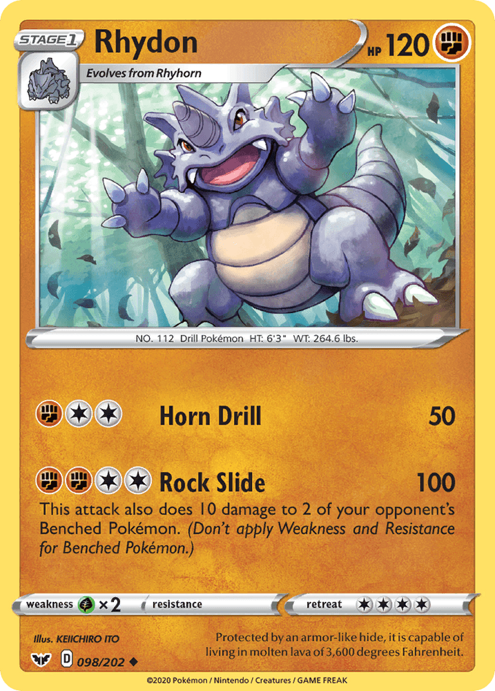 Rhydon (098/202) [Sword & Shield: Base Set] (Online Only)