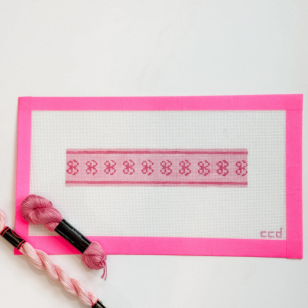 Cotswold Co Designs - Bow Coquette Key Fob Keychain Needlepoint Canvas 18 Mesh 7” (ONLINE ORDER ONLY)