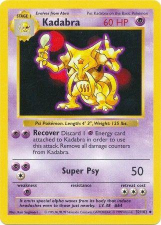 Kadabra (32/102) [Base Set Shadowless Unlimited] (Online Only)