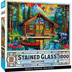 Stained Glass - Cabin Spectrum 1000 Piece Jigsaw Puzzle