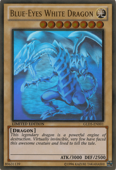 Blue-Eyes White Dragon [GLD5-EN001] Ghost/Gold Rare (ONLINE ORDER ONLY)
