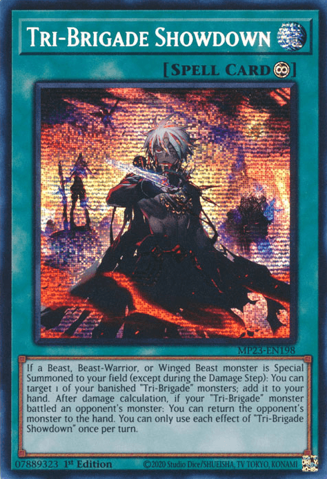 Tri-Brigade Showdown [MP23-EN198] Prismatic Secret Rare (ONLINE ORDER ONLY)