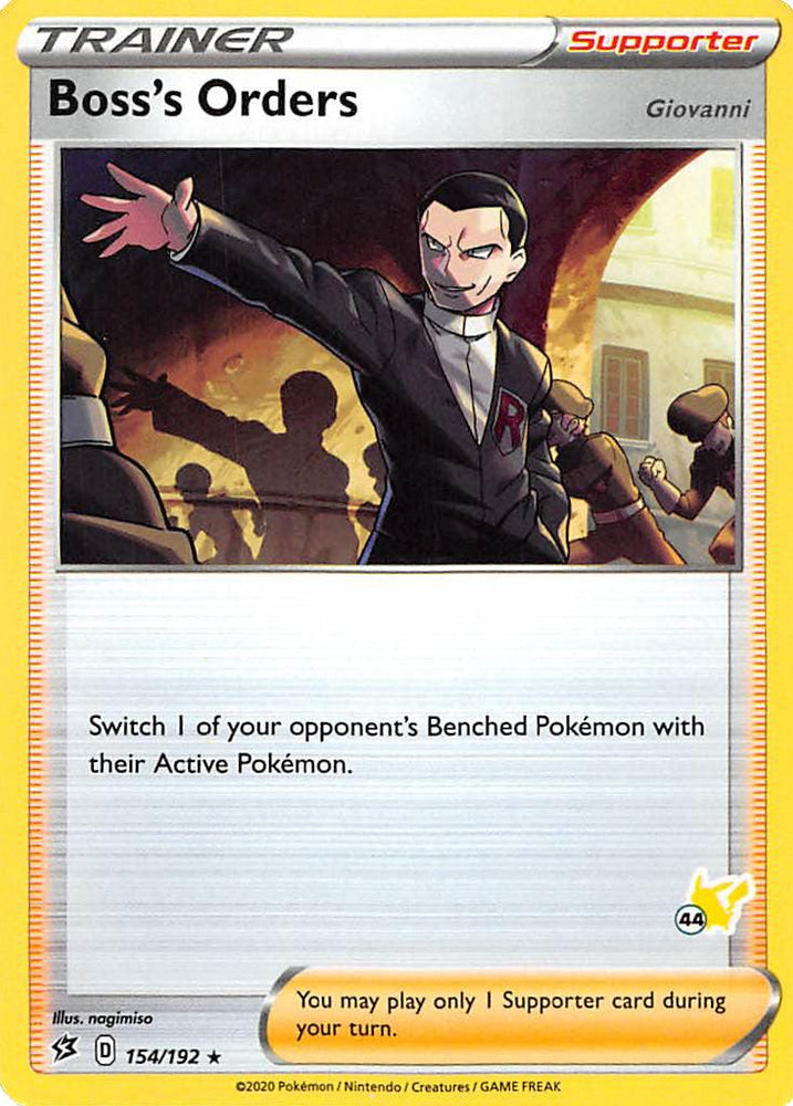 Boss's Orders (154/192) (Pikachu Stamp #44) [Battle Academy 2022] (Online Only)