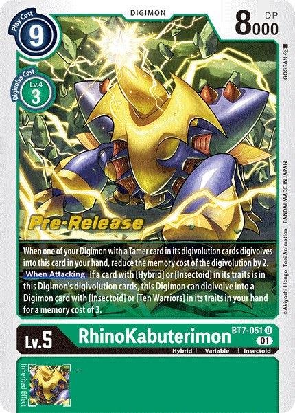 RhinoKabuterimon [BT7-051] [Next Adventure Pre-Release Cards] (ONLINE ORDER ONLY)