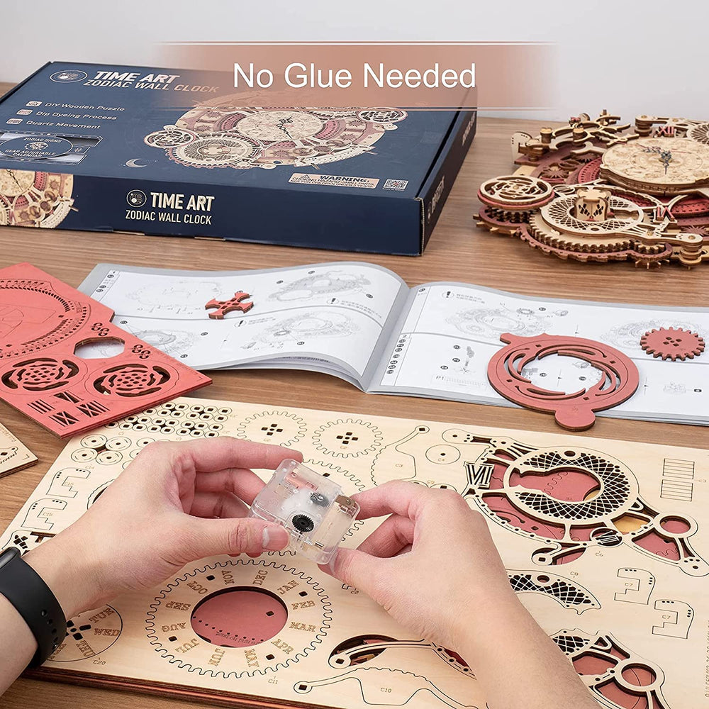 3D Wooden Art Zodiac Wall Clock Puzzle. (ONLINE ORDER ONLY)