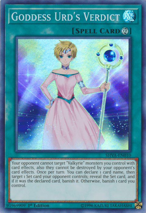 Goddess Urd's Verdict [SHVA-EN010] Super Rare (ONLINE ORDER ONLY)