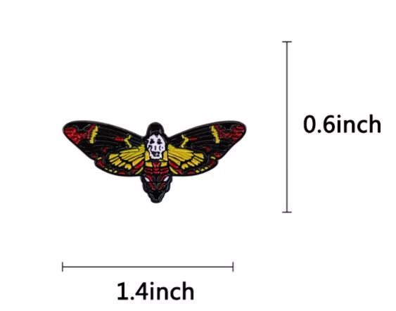 Deaths Head Moth Silence of the Lambs Enamel Pins Near Me (ONLINE ORDER ONLY)