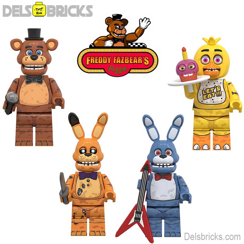 Five Nights At Freddys set of 4 Lego Minifigures custom toys 2 (ONLINE ORDER ONLY)