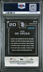 Graded 2025 Topps Bowman Leo De Vries #BTP20 Scouts Top 100 Rookie RC Baseball Card PSA 10 Gem Mint (ONLINE ORDER ONLY)