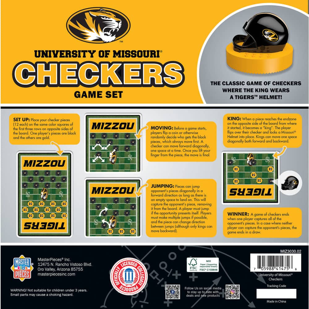Missouri Tigers Checkers Board Game