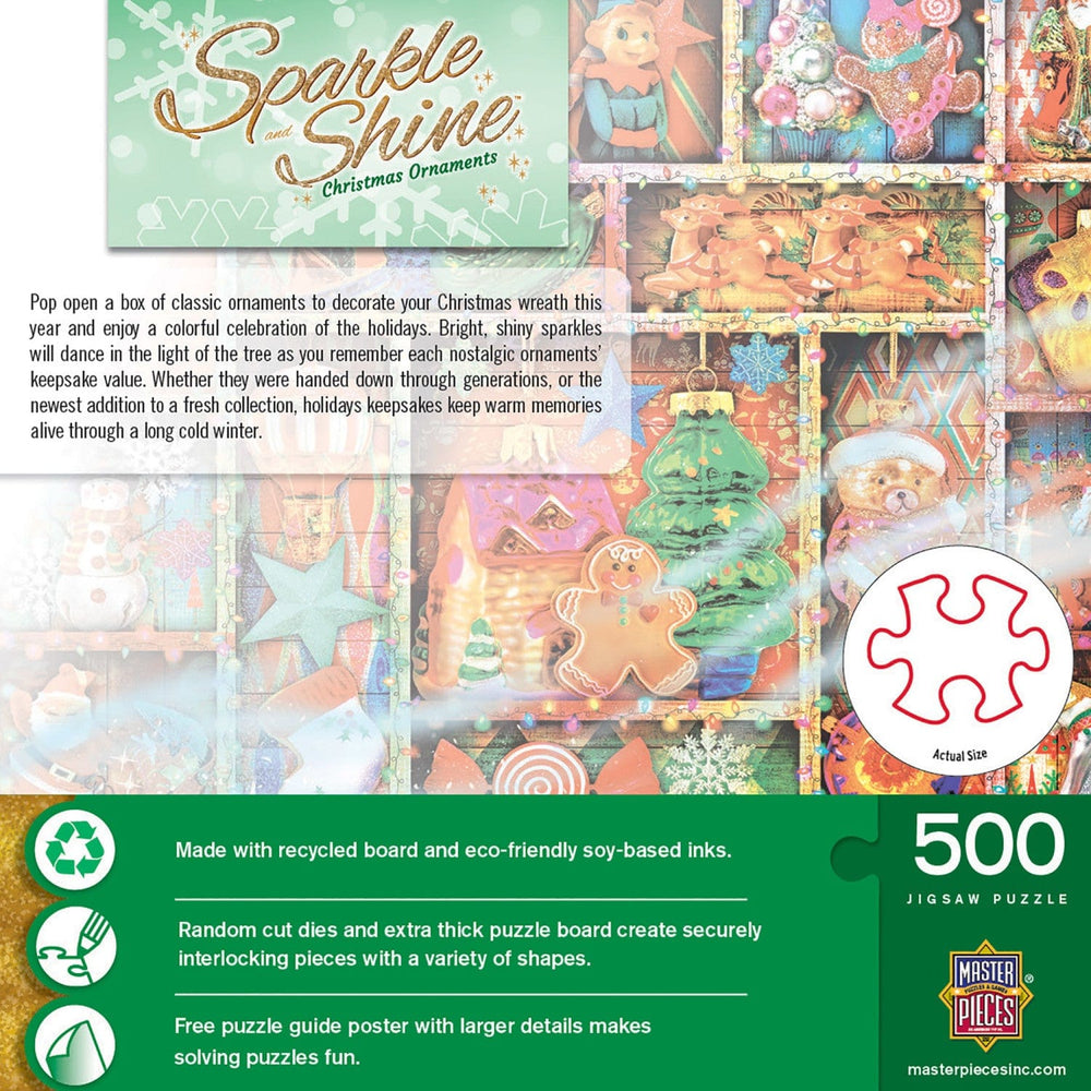 Sparkle & Shine - Christmas Ornaments 500 Piece Glitter Jigsaw Puzzle (ONLINE ORDER ONLY)