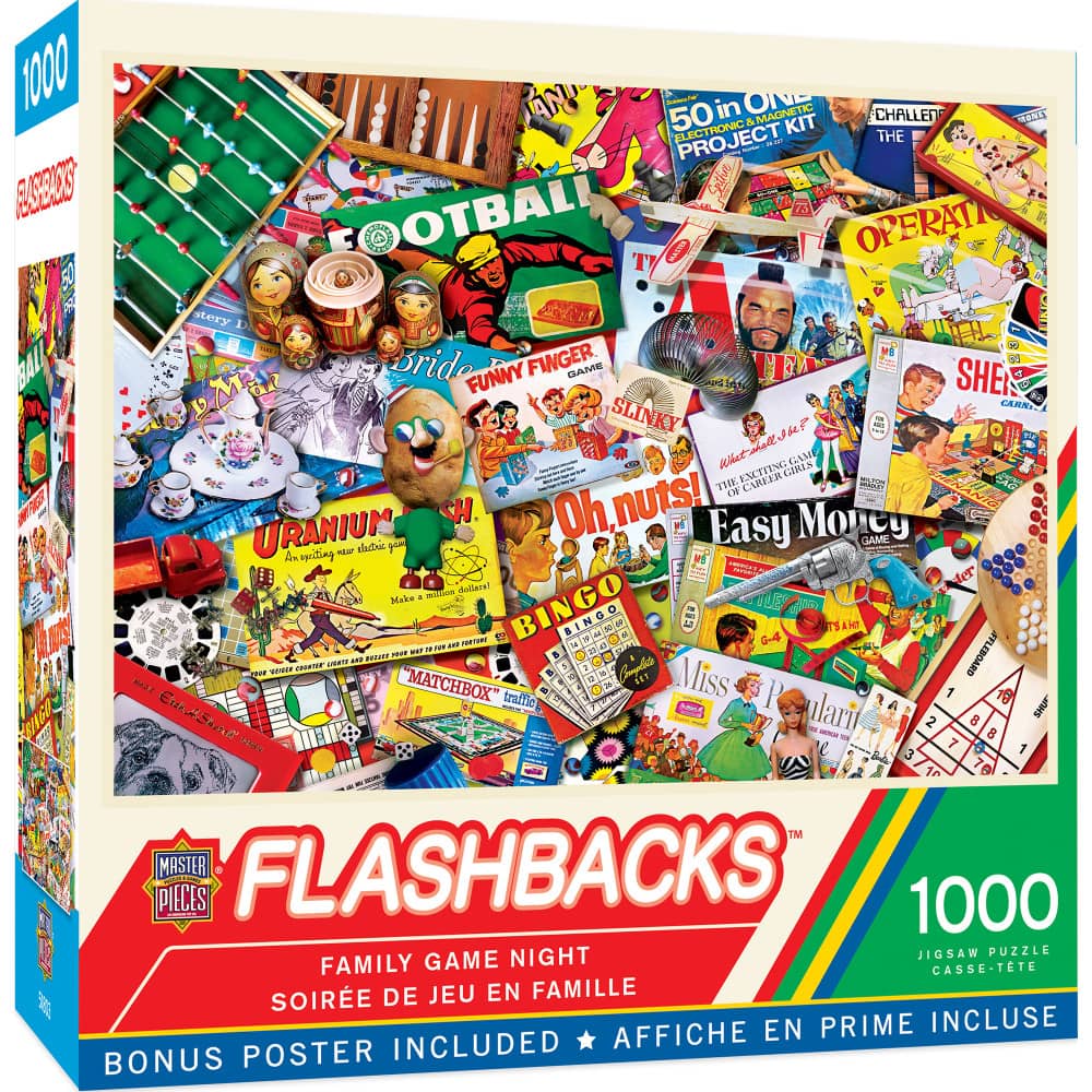 Flashbacks - Family Game Night 1000 Piece Jigsaw Puzzle