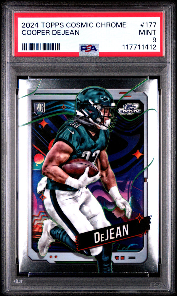 Graded 2024 Topps Cosmic Chrome Cooper DeJean #177 Rookie RC Football Card PSA 9 Mint (ONLINE ORDER ONLY)