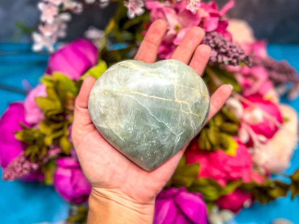 Garnierite Hearts, Green Moonstone, Ethically Sourced Crystals (ONLINE ORDER ONLY)
