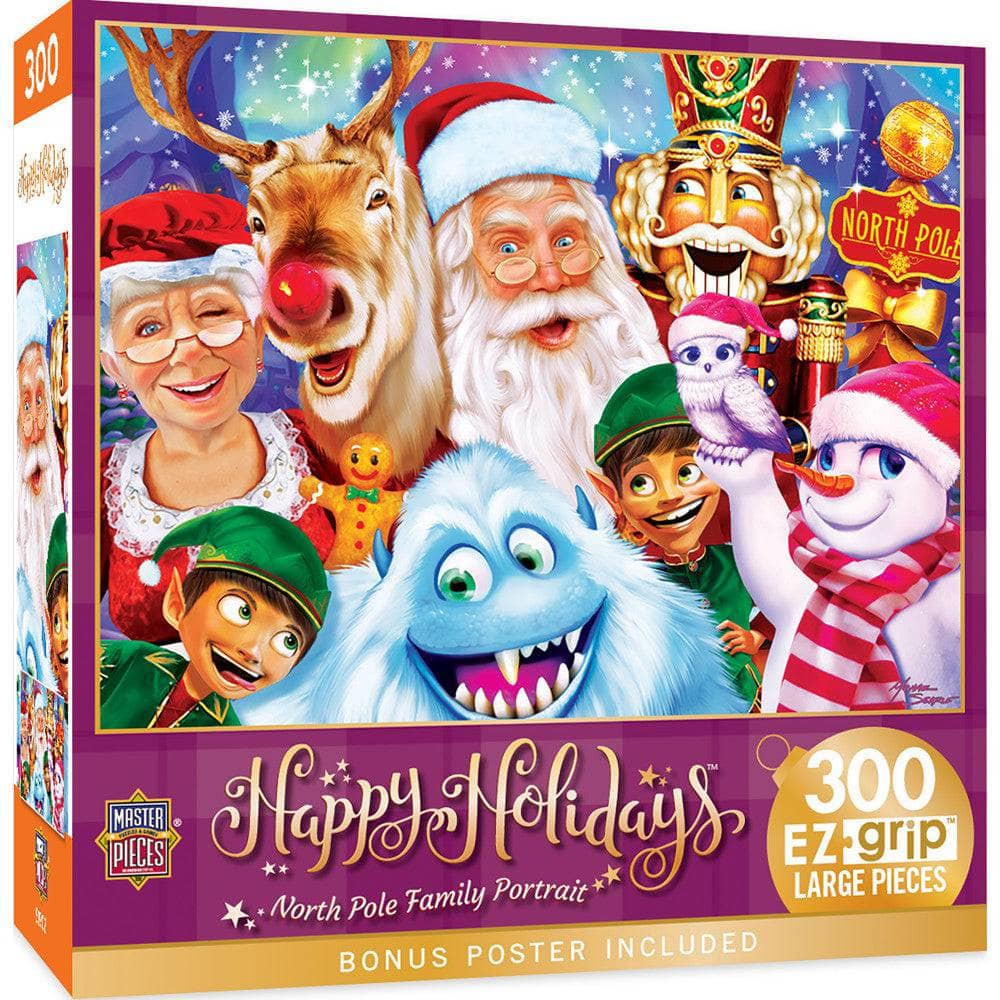 Happy Holidays - North Pole Family Portrait 300 Piece EZ Grip Jigsaw Puzzle