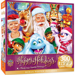 Happy Holidays - North Pole Family Portrait 300 Piece EZ Grip Jigsaw Puzzle