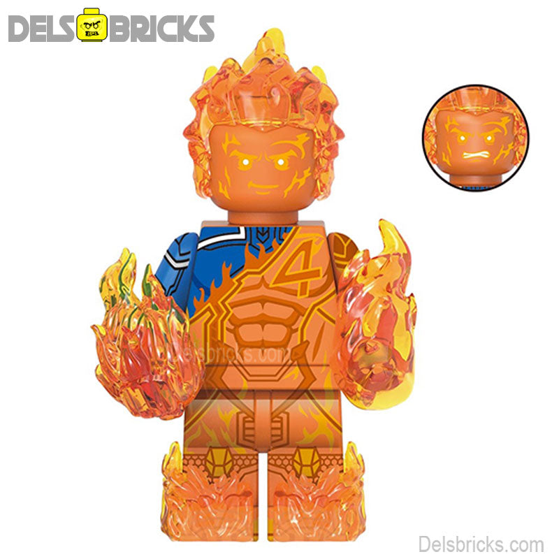 Fantastic Four Johnny Storm Human Torch Lego Minifigures Custom Toys 4 (ONLINE ORDER ONLY)