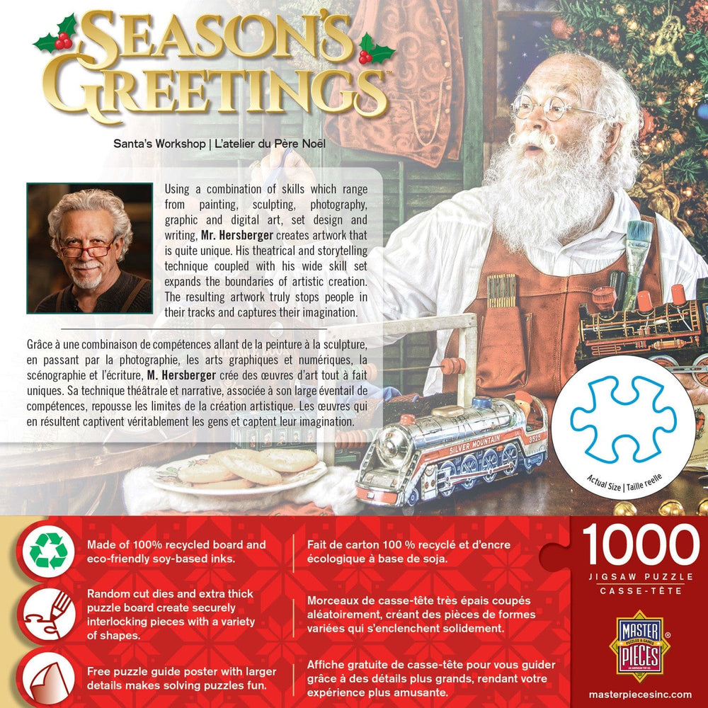 Season's Greetings - Santa's Workshop 1000 Piece Jigsaw Puzzle (ONLINE ORDER ONLY)