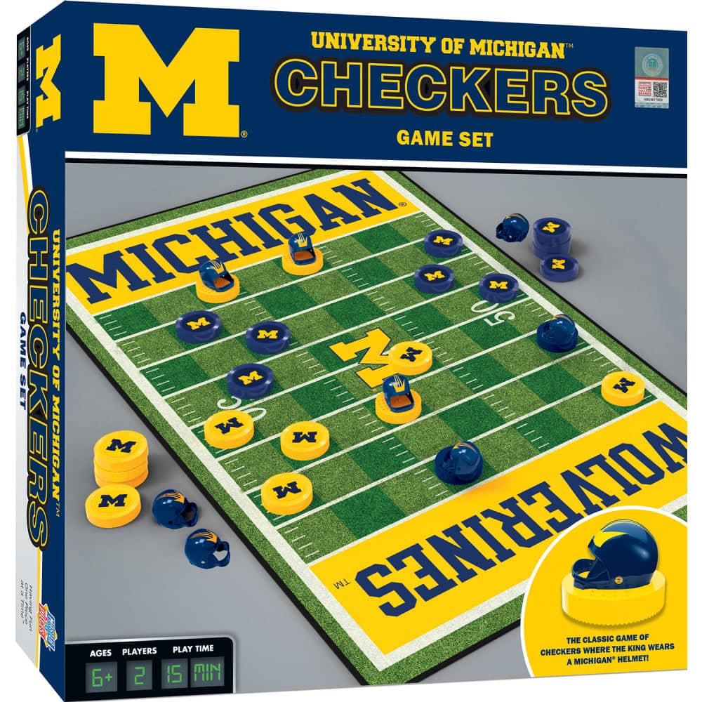 Michigan Wolverines Checkers Board Game