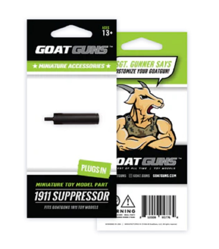 GoatGuns Die Cast Mini 1911 Suppressor, Black, for 1911 Models 1911-SUPPRESSOR-B (ONLINE ORDER ONLY)
