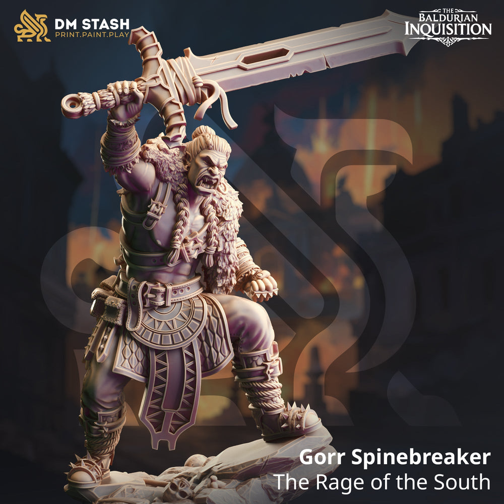 Gorr Spinebreaker, the Rage of the South (Male Half-Orc Barbarian) (Online Order Only)