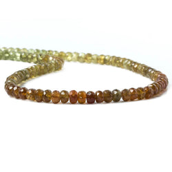 5.5mm Green & Brown Apatite Faceted Rondelle Beads 15 inch 100 pieces (ONLINE ORDER ONLY)