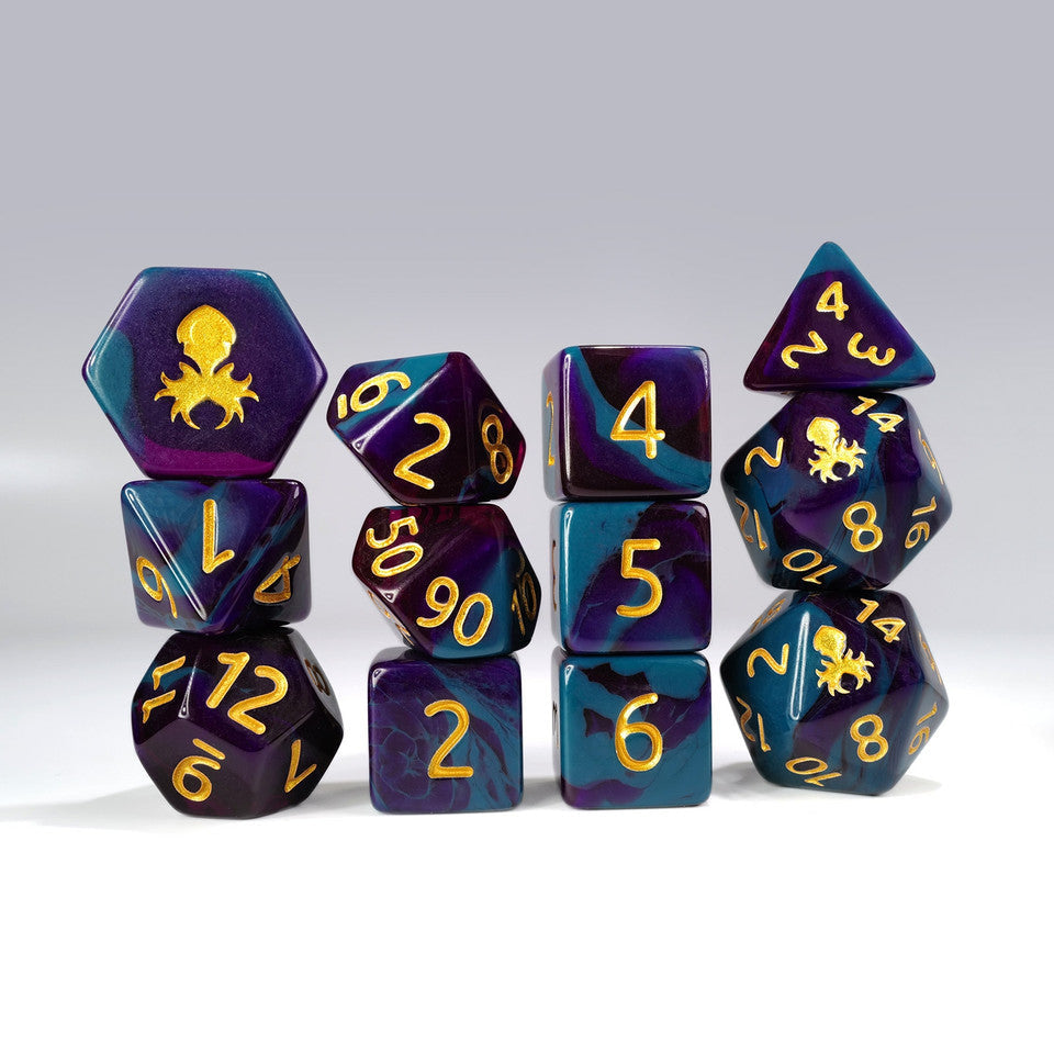 Kraken Dice 12pc Gummi Polyhedral Dice Set