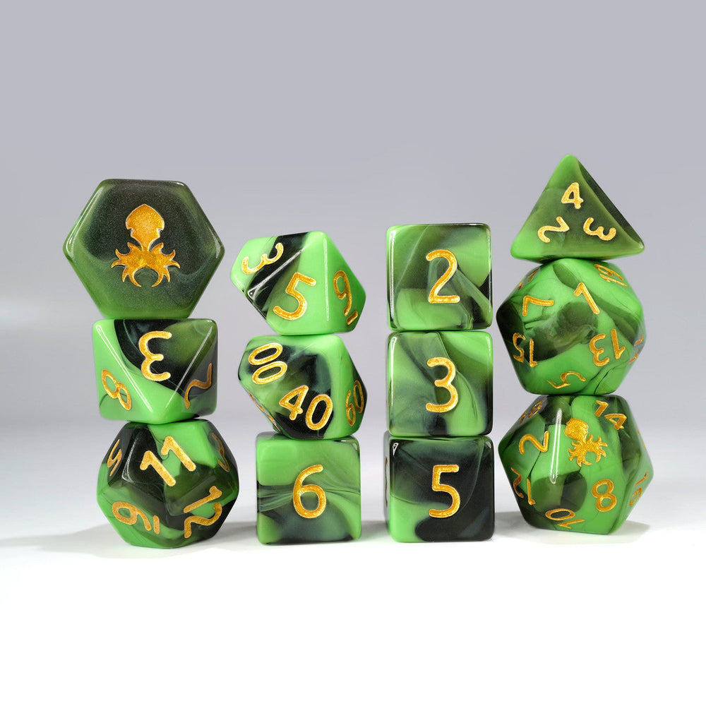 Kraken Dice 12pc Gummi Polyhedral Dice Set