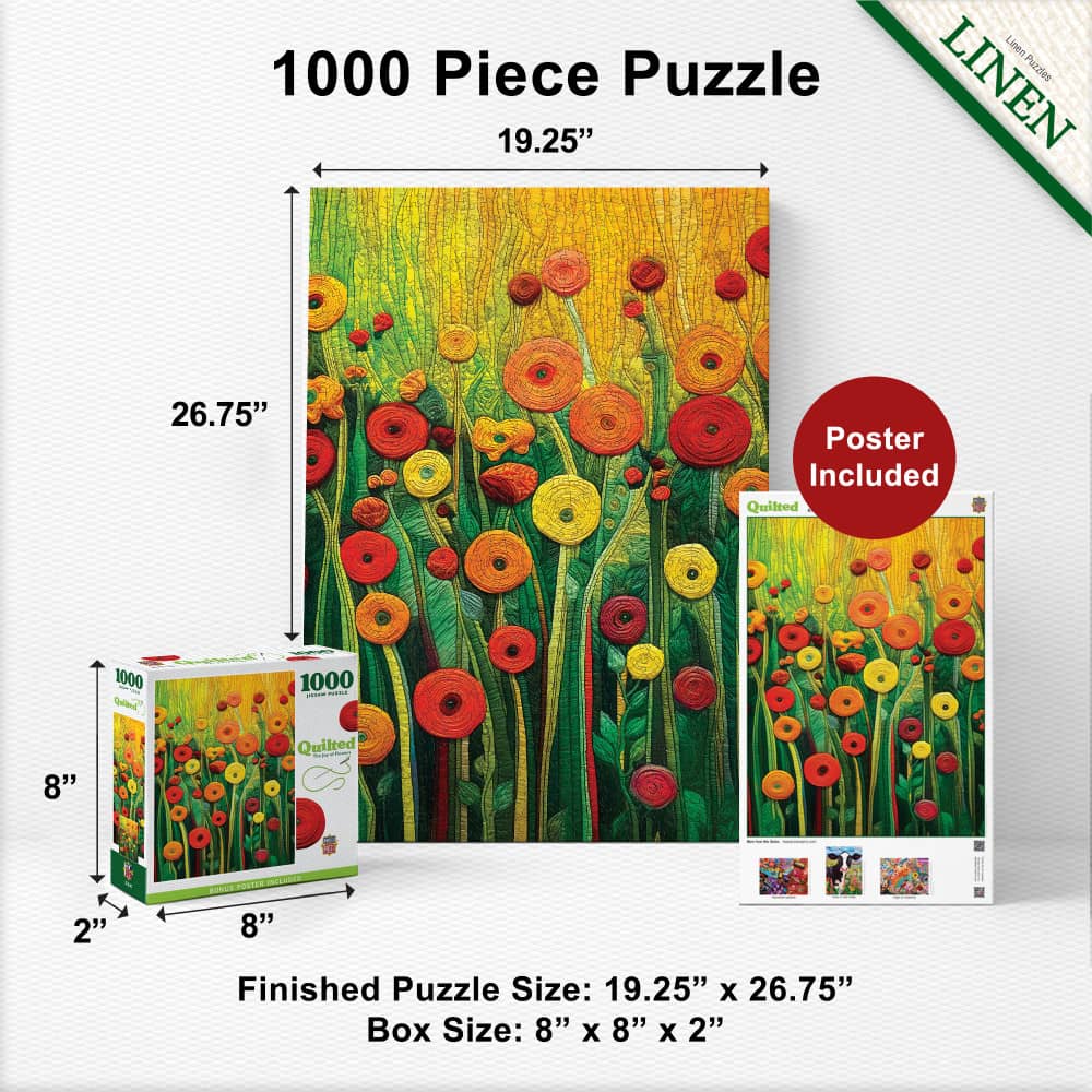 Quilted - The Joy of Flowers 1000 Piece Jigsaw Puzzle