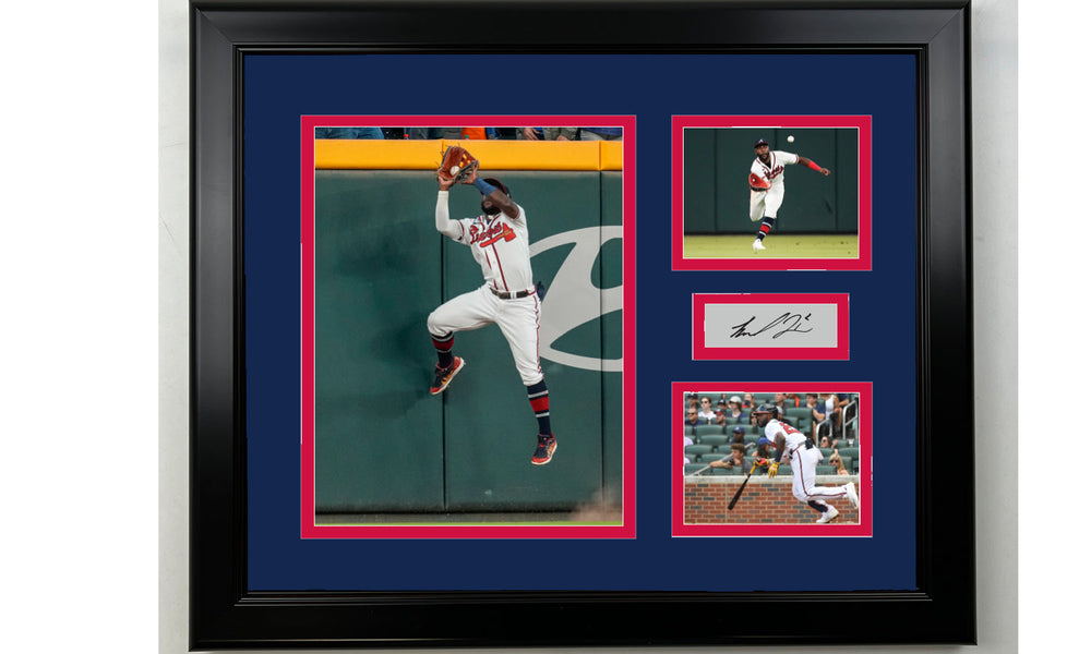 Framed Michael Harris II Atlanta Braves Facsimile Laser Engraved Signature Baseball 14x11 3 Photo Collage (ONLINE ORDER ONLY)