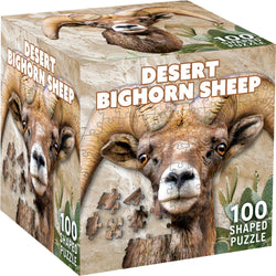 Desert Bighorn Sheep 100 Piece Shaped Jigsaw Puzzle (ONLINE ORDER ONLY)