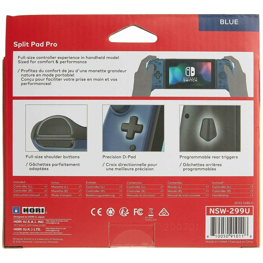 Hori Nintendo Switch Split Pad Pro (Blue) Ergonomic Controller for Nintendo Switch (Online Order Only)