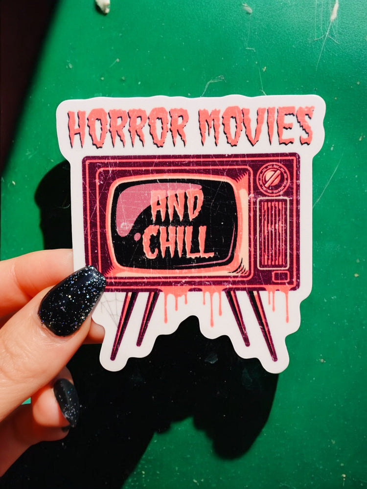 Horror Movies And Chill Halloween Sticker (Online Order Only)