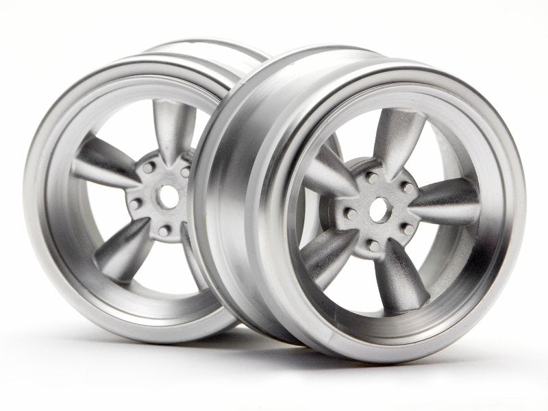HPI Racing Matte Chrome Vintage 5 Spoke Wheel 26mm 0mm Offset (2pcs) for 1/10 Scale On-Road Cars