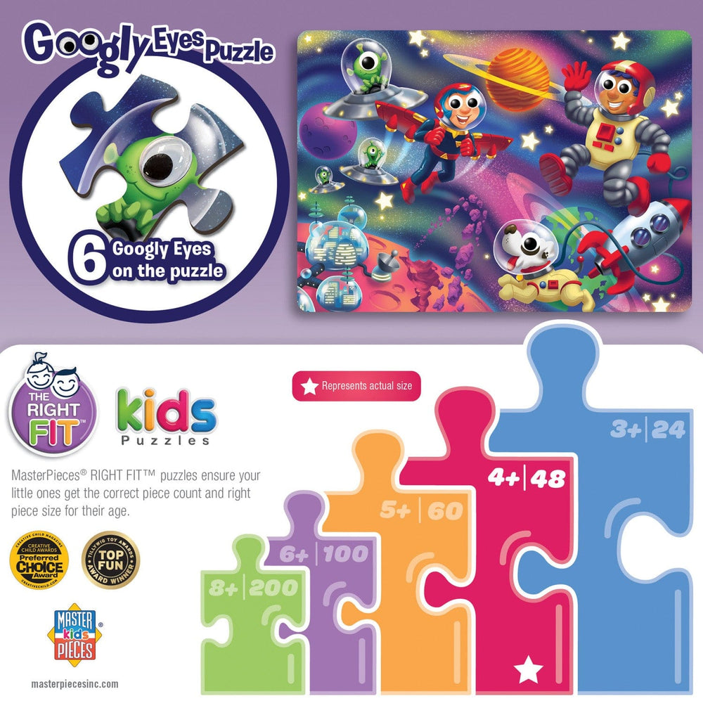 Googly Eyes - Astronauts in Outer Space 48 Piece Jigsaw Puzzle
