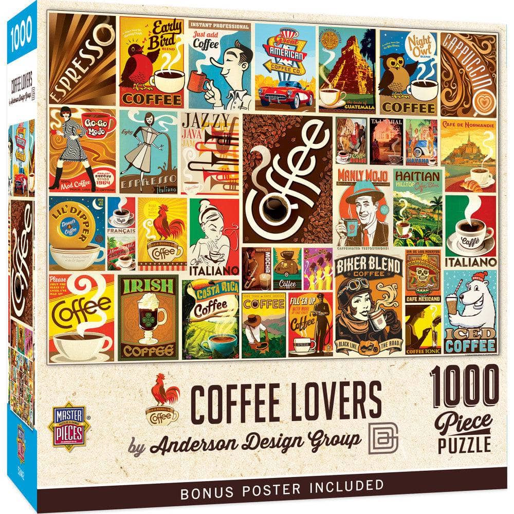 Vintage Posters - Coffee Lovers 1000 Piece Jigsaw Puzzle