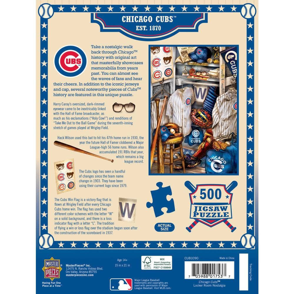 Chicago Cubs - Locker Room 500 Piece Jigsaw Puzzle
