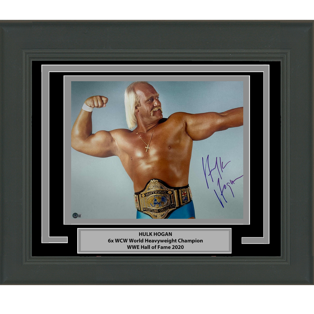 Framed Autographed/Signed Hulk Hogan 16x20 WWE WWF Hulkamania Wrestling Photo Beckett BAS COA #7
