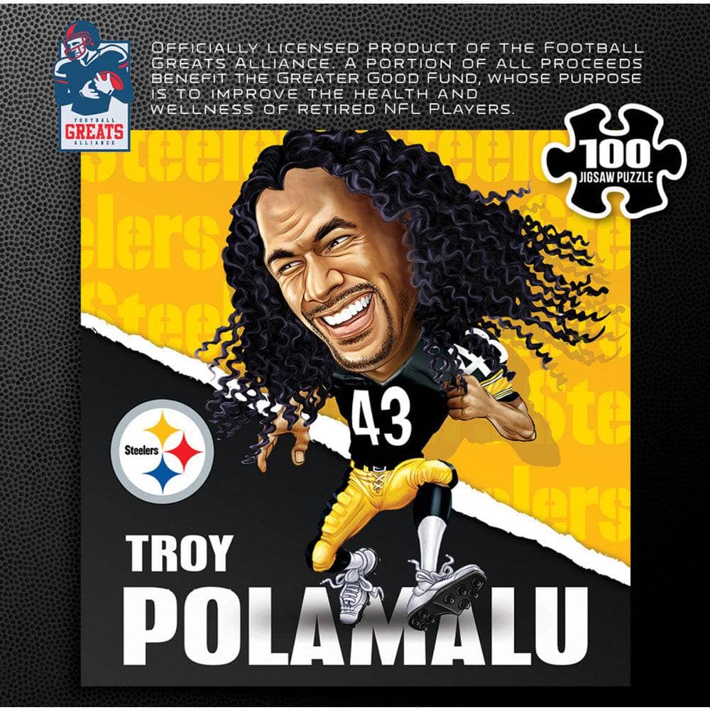 Pittsburgh Steelers All-Time Greats - Troy Polamalu 100 Piece Jigsaw Puzzle