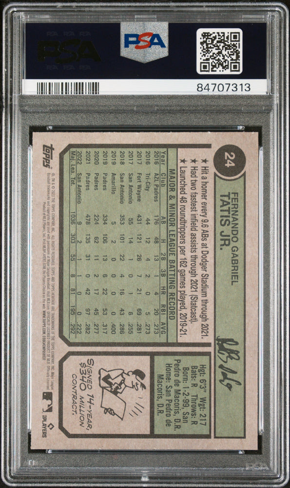 2023 TOPPS HERITAGE FERNANDO TATIS JR.  #24 - PSA 10 (Online Order Only)