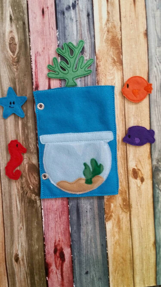 Build Your Own Felt Quiet Book..  Page by Page...Fish Bowl Activity Page.. Fish, Coral, Starfish, and Sea Horse Included (ONLINE ORDER ONLY)