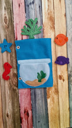 Build Your Own Felt Quiet Book..  Page by Page...Fish Bowl Activity Page.. Fish, Coral, Starfish, and Sea Horse Included (ONLINE ORDER ONLY)