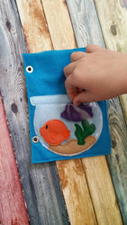 Build Your Own Felt Quiet Book..  Page by Page...Fish Bowl Activity Page.. Fish, Coral, Starfish, and Sea Horse Included (ONLINE ORDER ONLY)