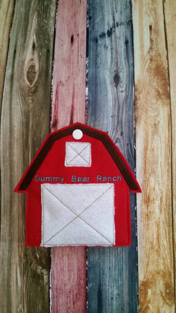 Horse Finger Puppets - Barn Shaped Storage Bag - Free Personalization -  Quiet Toy - Busy Bag - Activity Bag - custom colors (ONLINE ORDER ONLY)