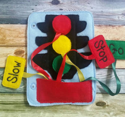 Toddler quiet book- quiet book pages - stoplight - car light - semsoy - Build your own quiet book - coordination - busy book - activity book (ONLINE ORDER ONLY)