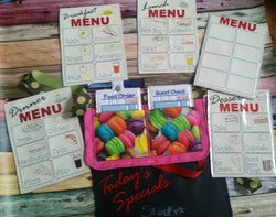 Waitress play set - Restaurant toys - Restaurant play set - pretend restaurant - pretend menus - pretend play - play kitchen- pocket apron (ONLINE ORDER ONLY)