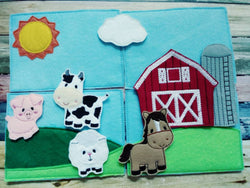 Felt Farm - Playset - felt board - Quiet toy - Learning - Educational Toy - Barn - Farm Animals - farm play set - pretend play - eieio (ONLINE ORDER ONLY)